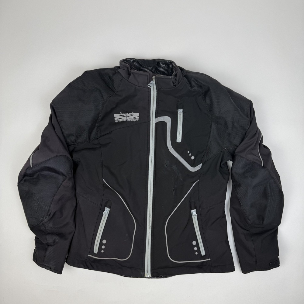 Womens Speed & Strength Star Struck Soft Shell Black Motorcycle Jacket Size M